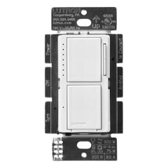 Dimmer y apagador combinados de pared, 300 W incandescente/halógena o 75 W LED/CFL, apagador 300 W / 2.5 A, sin cable neutro, línea Lutron Maestro