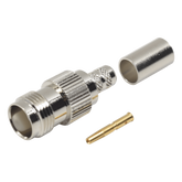 Conector TNC Hembra de Anillo Plegable para Cables RG-8/X, LMR-240, Grupo X, Níquel/ Oro/ Delrin.