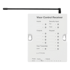 Receptor de control de visera para RadioRA 2 con 4 salidas de contacto seco para puertas de garaje o portones y entrada de seguridad, color blanco