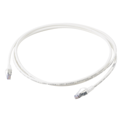 Patch Cord Skinny Cat6A Blindado S/FTP, 2.13 Metros (7 Pies), Diámetro Reducido 28 AWG, Color Blanco