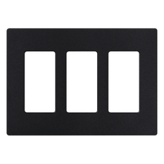 Placa de pared Satin Colors de 3 espacios sin tornillos visibles, acabado satinado color Midnight, para atenuadores, apagadores y accesorios Lutron de apertura Designer