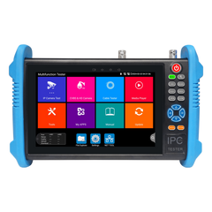 Tester de Video Profesional | Pantalla 7"| Prueba IP/HD/Analógicas | TVI/CVI/AHD/CVBS | IP ONVIF | 4K/8K | H.264/H.265 | HDMI | PTZ | Scanner IP | TDR | Salidas 12V/24V/PoE | Activación Simultanea.