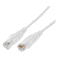 Cable de Parcheo Slim UTP Cat6A - 3 Metros (9.84 Pies) Blanco, Diámetro Reducido (28 AWG)