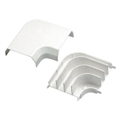 Curva de radio controlado, para uso con canaleta T70, Material PVC Rígido, Color Blanco Mate