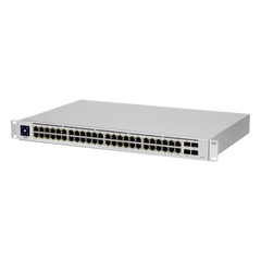 UniFi Switch USW-48-POE, Capa 2 de 48 puertos (32 puertos PoE 802.3af/at + 16 puertos Gigabit) + 4 puertos 1G SFP, 195W, pantalla informativa