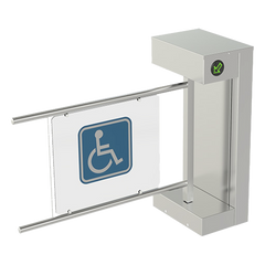 Torniquete De Cortesía Motorizado / Acabado En Acero Inoxidable Con Hoja de Acrílico / Bidireccional / Compatible con Cualquier Control De Acceso de Contacto Seco
