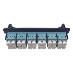 Placa Acopladora para Distribuidor de Fibra Óptica LP-ODF-8024, Incluye 12 Acopladores LC Duplex para Fibra Multimodo