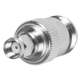Adaptador en Línea, de Conector SMA Macho Inverso a N Hembra, Níquel/ Oro/ Teflón.