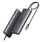 Docking Station USB-C Hub 10 en 1 UGREEN Revodok Pro 210 / Dual HDMI 4K 60Hz y 8K 30Hz / 3 Puertos USB-A + USB-C 3.0 / Carga PD 100W / Ethernet Gigabit 1000M / Lector Tarjetas SD y TF / Compatible Windows y macOS