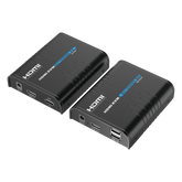 Kit extensor KVM (HDMI y USB) hasta 120 metros | Resolución 1080P @ 60 Hz | Soporta STP y UTP CAT6 | Soporta Switch Gigabit para control KVM múltiple | Soporta hasta 253 receptores | Transmite el Video y Controla tu DVR vía USB