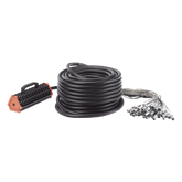 STAGEBOX, 32+8 CANALES, 8 EXTREMOS SON SCMM3 XLR Macho, LOS OTROS 32 EXTREMOS SON SCMF3 XLR Hembra de 3 núcleos con carcasa de acero inoxidable y contactos chapados en oro