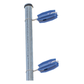 Aislador Azul de Esquina para Cercos Eléctricos / 18 kV / Resinas Vírgenes / Resistencia 7.5-10.2 kg / Anti UV / 66 mm x 31.6 mm