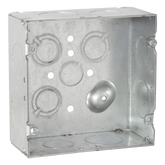 Caja Cuadrada 4 11/16" x 4 11/16"/ Profundidad 2- 1/8"/ 4 Entradas 1", 4 Entradas 3/4", 1 Entrada 1/2" y 3 TKO (1/2"-3/4").