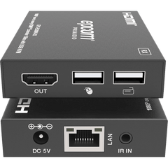 Extensor HDMI con KVM | Sobre IP | Transmisión hasta 150m | Cat5e/6 | HDCP 1.4 | 1080p | Control IR | Compatible con Switch 1G