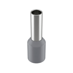 Conector Ferrule | 12AWG | 4mm² | Conductor Latón Estañado | Aislamiento PVC Gris | 25 Piezas por Bolsa