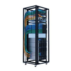 Organizador Vertical de Cables para Rack 45 UR (79 in) / Acero Negro RAL 9005 / Sección 95x208 mm (3.7x8.2 in) / Capacidad 726 Cables / Dedos cada 1.75 pulg / ProLine S1 HOFFMAN