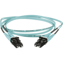 Jumper de Fibra Optica Multimodo 50/125 OM3, LC-LC Duplex, OFNR (Riser), Color Aqua, 35 Metros (114.83 Pies)