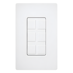 Marco de 6 puertos personalizable para conectores de red, fibra óptica, coaxial y telefonía, línea Claro, color blanco