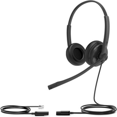 Diadema Alámbrica YHS34 Dual de Yealink QD a RJ9 con Almohadillas de Cuero