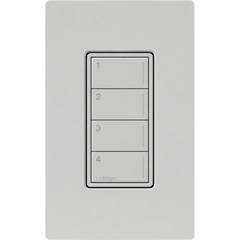 Botonera Sunnata de pared con 4 botones para escenas, comunicación RF Clear Connect 2.4 GHz, sistema RadioRA 3