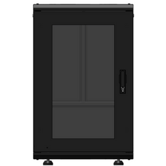 Gabinete Rack 19 Pulgadas / 18 Unidades / Piso / Puerta de Cristal / Acero Calibres 16-18-20 / Capacidad 750 kg (1653.5 lb) / Dimensiones 60 cm (23.6 in) x 93 cm (36.6 in) x 46 cm (18.1 in)