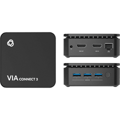 Solución de Presentación y Colaboración Inalámbrica 4K | Super-Compacta 9x9 cm | Wi-Fi y LAN Integrados | Cifrado 1024 bits | AirPlay, Miracast, Chromebook | 4 Participantes Simultáneos | HDMI 4K@30 Entrada y Salida | Ge