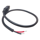 Cable con Conector Macho (Pigtail) | Forro negro | Alimentación para Vcc con Puntas Libres / Polarizado / Largo 22 cm (8.66 Pulgadas) / Calibre 22AWG.