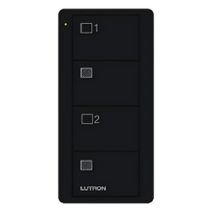 Control remoto inalámbrico Pico de 4 botones para dos grupos de persianas o cortinas, color negro brillante, compatible con Caseta Wireless, RA2 Select y RadioRA 2 y 3