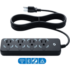 Toma multiple Inteligente / 4 Tomas / Wi-Fi Bluetooth Zigbee / Medición Individual / Protección Sobrecalentamiento / 3680 W Máx / 12 A por Toma / IP20