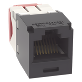 Conector Jack RJ45 Estilo TG, Mini-Com, Categoría 5e, de 8 Posiciones y 8 Cables, Color Negro