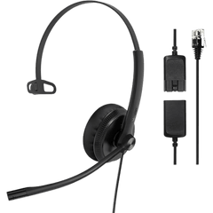 Diadema Alámbrica YHS34 Mono de Yealink QD a RJ9 con Almohadillas de Cuero