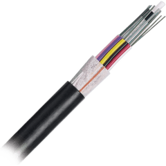 Cable de Fibra Óptica 12 Hilos, OSP (Planta Externa), No Armada (Dieléctrica), MDPE (Polietileno de Media Densidad), Multimodo OM3 50/125 Optimizada, Precio Por Metro
