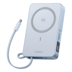 Powerbank Magnético Inalámbrico / 10000 mAh 36 Wh / 30W USB-C PD3.0/PPS/UFCS + Cable Integrado 60W / Carga Inalámbrica 25W Qi2.2 MPP / Magnético 8N / Pantalla LED / 254 g