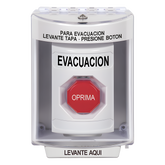 Botón de Evacuación, Cubierta de Policarbonato Súper Resistente de Superficie con Espaciador, Restablecimiento con Llave, Con Bocina de Advertencia
