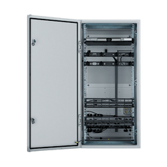 Gabinete Industrial Preconfigurado de Montaje en Pared, Fabricado en Acero Bajo en Carbono, Protección NEMA 4/12 IP66, de 26 UR, Color Gris