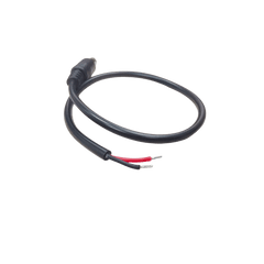 Cable con Conector Macho (Pigtail) | Forro negro | Alimentación para Vcc con Puntas Libres / Polarizado / Largo 22 cm (8.66 Pulgadas) / Calibre 22AWG.