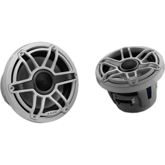 Bocinas Náuticas Coaxiales 8.8" (224 mm) / 125 W RMS / 90.5 dB / 38 Hz-20 kHz / 4 Ω / Polipropileno con Mica / Tweeter Cúpula de Seda / Rejilla Deportiva Blanca