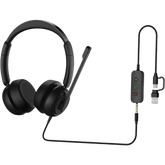 Diadema / Auricular con Cable / USB-C USB-A 3.5mm / Micrófono AI ENC / Driver 40mm / EQ Dinámico / Protección Auditiva EN50332