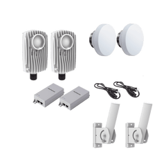 Kit de 2 radios C6X con 2 antenas de (12 dBi), rango de frecuencia extendida (4.9 a 6.4 GHz), incluye inyector POE, cable de alimentación y 2 FLEXIMOUNT-XL para alineación