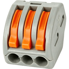 Conector Rápido Push-in con Palanca para Empalmes Eléctricos / Reutilizable y sin Herramientas / 3 Vías / 32 A / Paquete con 100 Piezas