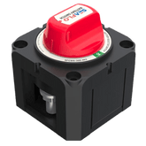 Interruptor Desconexión Batería Monocircuito ON/OFF, 275A DC Continuo, 900A DC Arranque, Terminales Cobre Estañado, IP68, Montaje Superficie/Panel, Cumple ABYC/UL/SAE