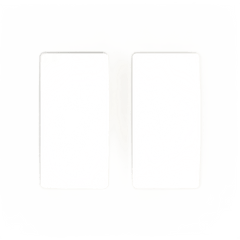 Placa de pared sin tornillos visibles de 2 espacios (2 gang), acabado satinado color Snow, para atenuadores y controles Lutron de apertura estilo designer