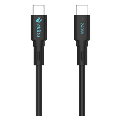 Cable de Carga USB-C a C / 1 Metro (3.28 Pies) / Magnético / Tecnología GaN (Nitruro de Galio) / Fast-Charging / Potencia 240W / Velocidad Transferencia 480 Mbps / Material / Conector Aluminio Anodizado