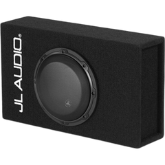Subwoofer Amplificado para Coche / 8″ (20.3 cm) / Amplificador Integrado 250 W RMS / Impedancia 0.4 Ω o 0.2 Ω / Carcasa con Puertos / Rejillas Incluidas / JL Audio MicroSub+ W3v3