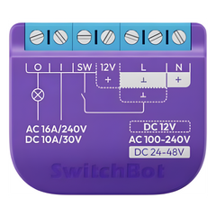 Switch Relevador Inteligente conectividad inalambrica Wifi y BLE / Salida Contacto Seco / Compatible con asistentes de voz / Dimensiones 42x36x16 mm