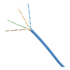 Bobina de Cable UTP 305 Metros (1000 Pies) de Cobre, Azul, Categoría 6 (24 AWG), 1000Mbps, LSZH (Bajo Humo, Cero Halógenos), de 4 Pares