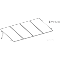 Kit Basel Sistema de Montaje Solar para 6 Módulos / Inclinación 10° / Para Módulo 645 W / Dimensiones del Módulo 2.382 m (7.8 ft) x 1.134 m (3.7 ft) / Velocidad de Viento 170 km/h / Losa Plana Una Fila