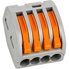 Conector Rápido Push-in con Palanca para Empalmes Eléctricos / Reutilizable y sin Herramientas / 4 Vías / 32 A / Paquete con 100 Piezas