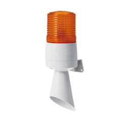 Luz LED con patrones de destello fijo y destellante con buzzer incorporado de alto volumen Máx. 95 dB color Ámbar 24 VCD