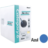 Bobina de Cable UTP 305 Metros (1000 Pies) de Cobre, NetKey, Reelex, Azul, Categoría 6 (24 AWG), 1000Mbps, PVC (CM), de 4 Pares